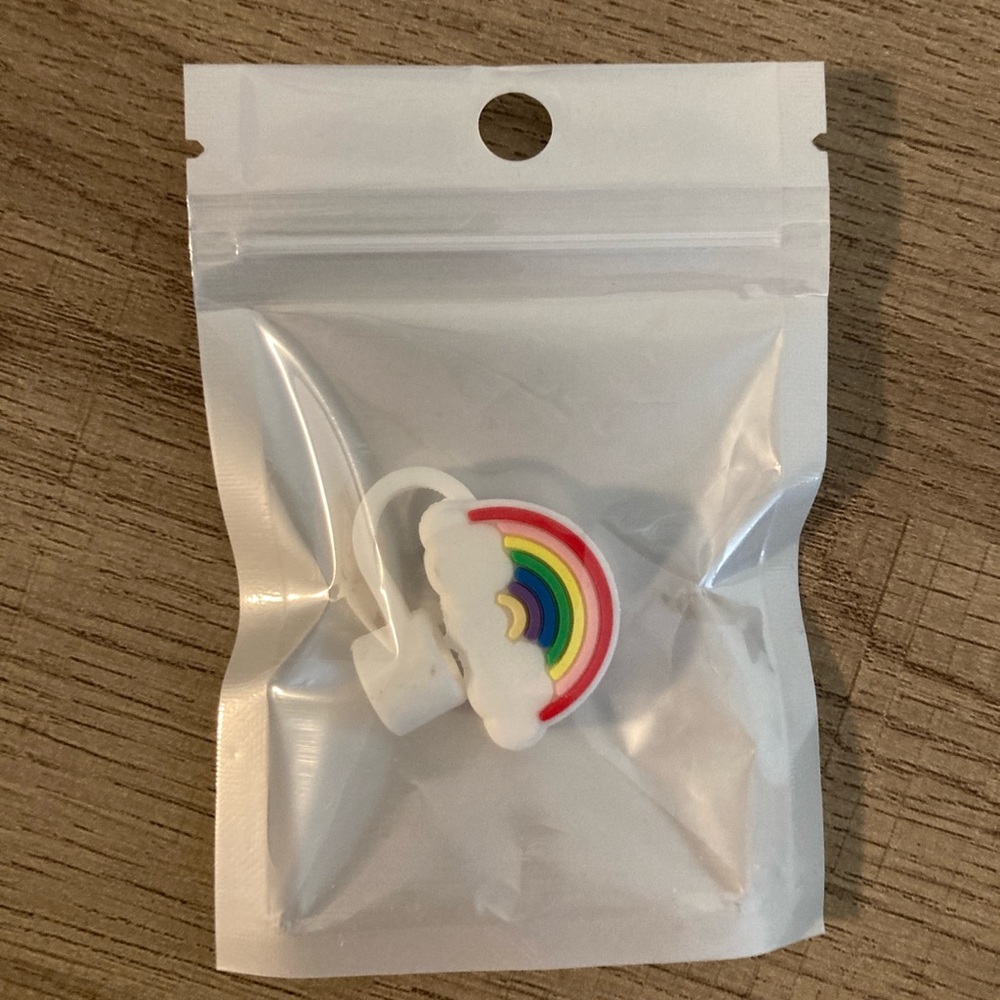 24oz venti tumbler cold cup rainbow cloud straw top topper for Starbucks cup